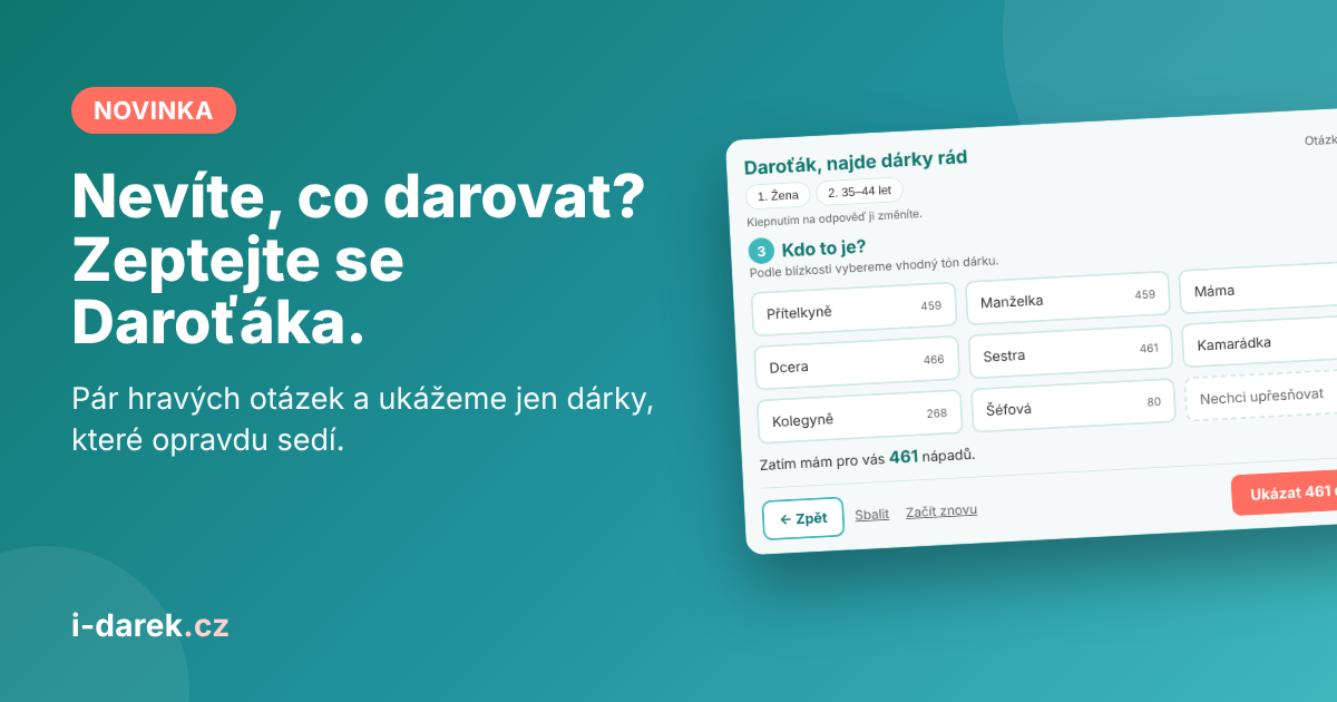 🎁 Novinka: Daroťák najde dárek za vás. Stačí pár kliknutí