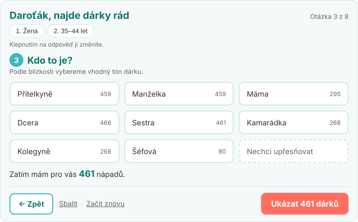 Daroťák – ukázka výběru dárku pro ženu