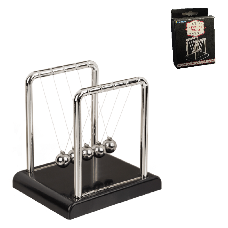 Newtonova mini houpačka 9x9x7,5cm - černo-stříbrná