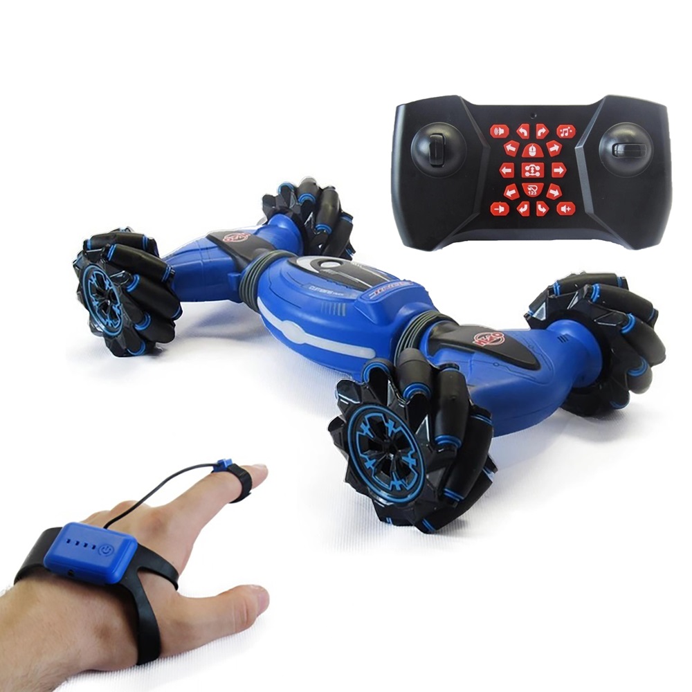Velké RC auto 360° ovládané pohybem ruky nebo ovladačem – modré