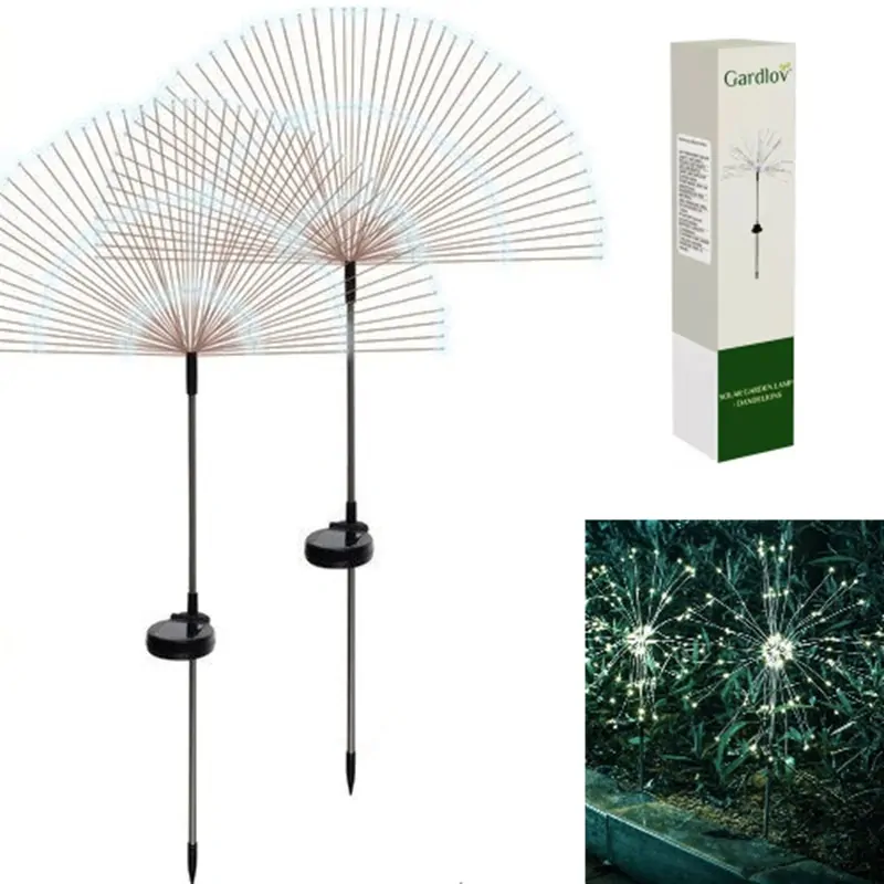 Set 2ks solární venkovní světla 150 LED - Bílá pampeliška