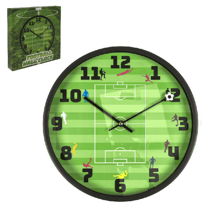 Hodiny pro fotbalistu – Fotbalové hřiště, míč na ručičce
