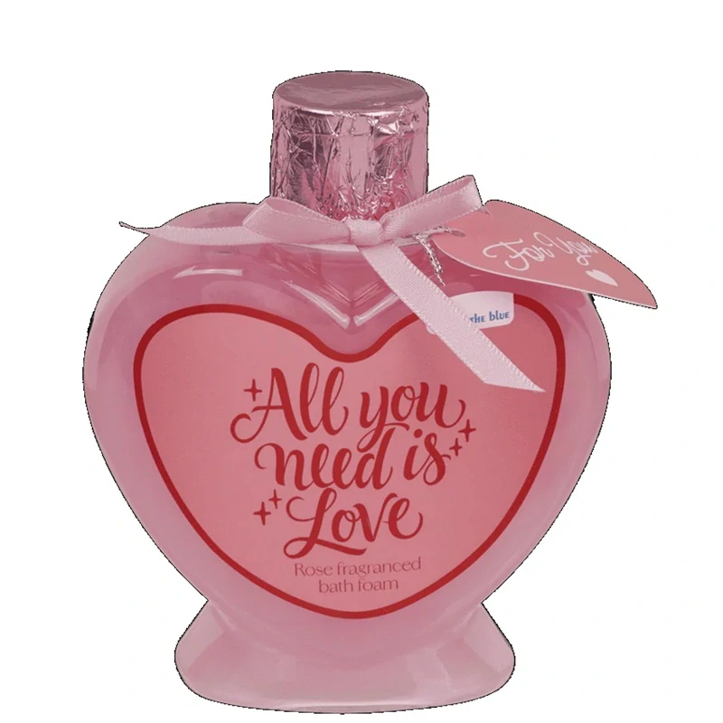 Pěna do koupele Love – srdíčková lahvička s vůní růží 200 ml