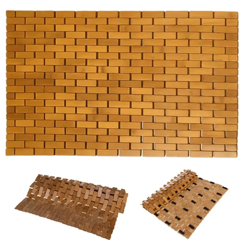 Bambusová koupelnová předložka 80 × 50 cm 26048 – protiskluzová spodní strana, voděodolná