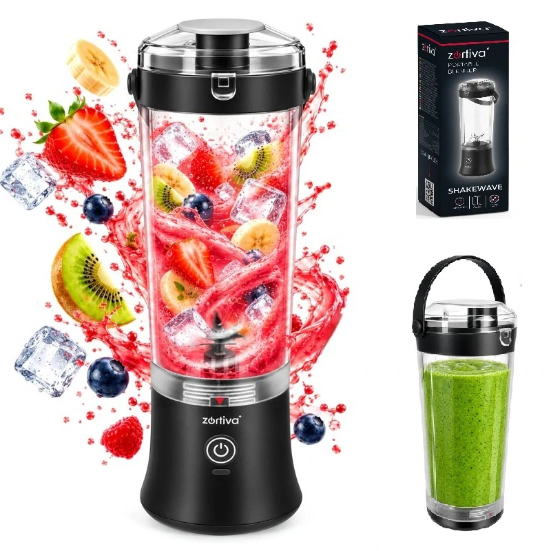 Přenosný mixér Zortiva ShakeWave 600 ml – USB-C, drtí led