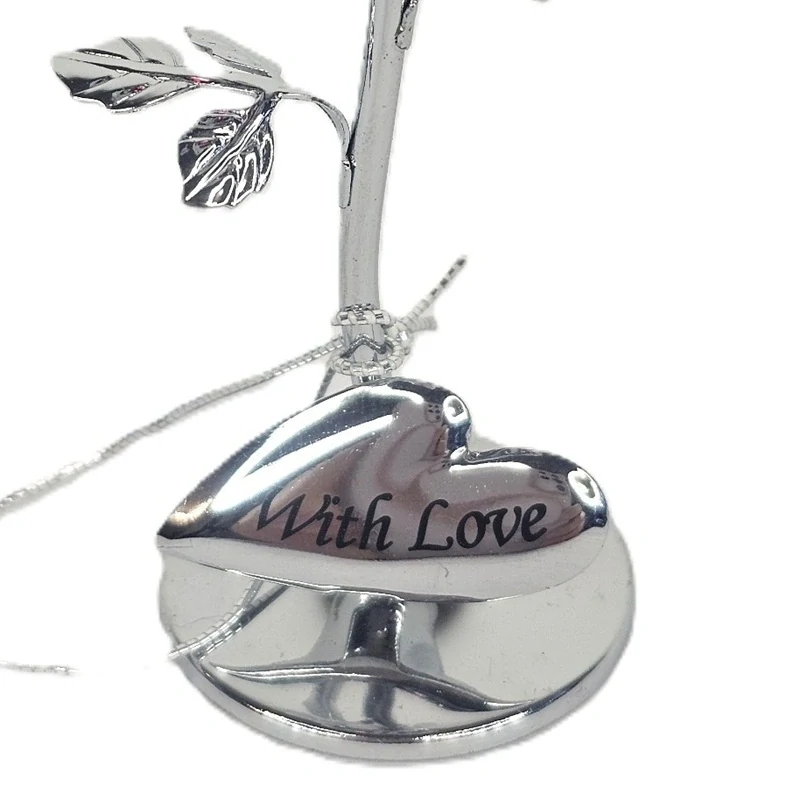 Růže WITH LOVE Crystocraft - stříbrná