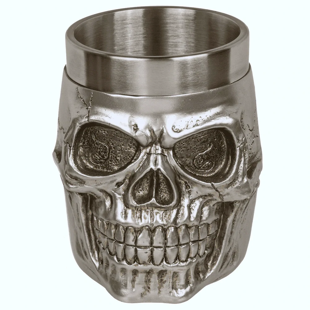 Korbel skull - hladký stříbrný