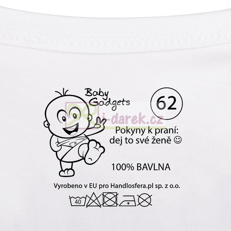 Dětské body s instrukcemi pro novopečené otce