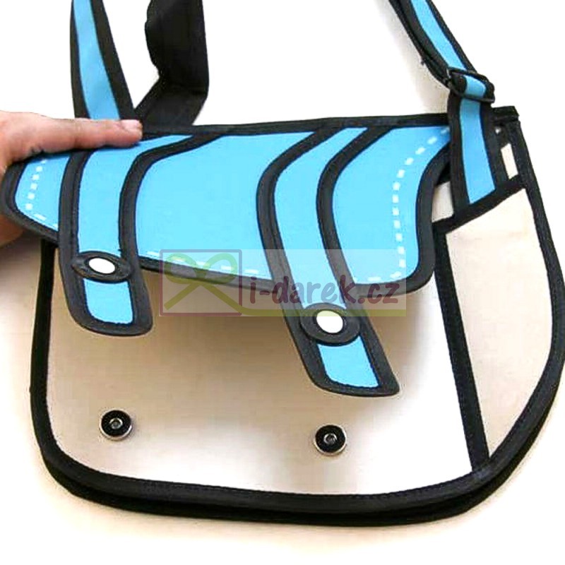 Kreslená komiksová kabelka - modrá