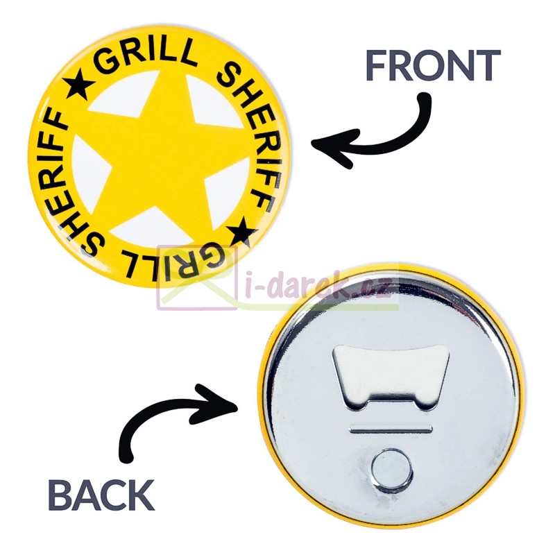 Kuchařská zástěra ŠERIF - otvírák šerifská hvězda