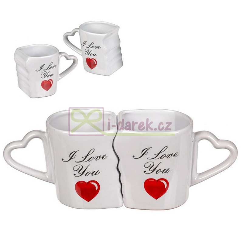 Zamilované hrníčky I LOVE YOU se srdíčkovými oušky