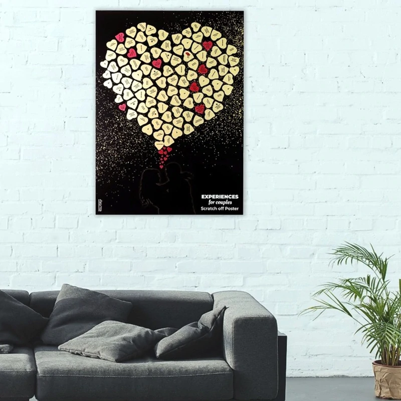 Stírací plakát pro zamilované 80x58cm – 100 nápadů na společné zážitky (EN)