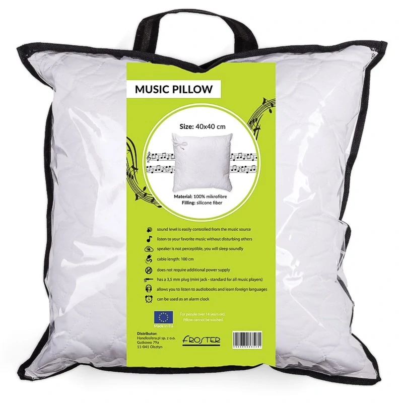 Hudební relaxační polštář 40×40 cm – tichý poslech pro pohodové usínání