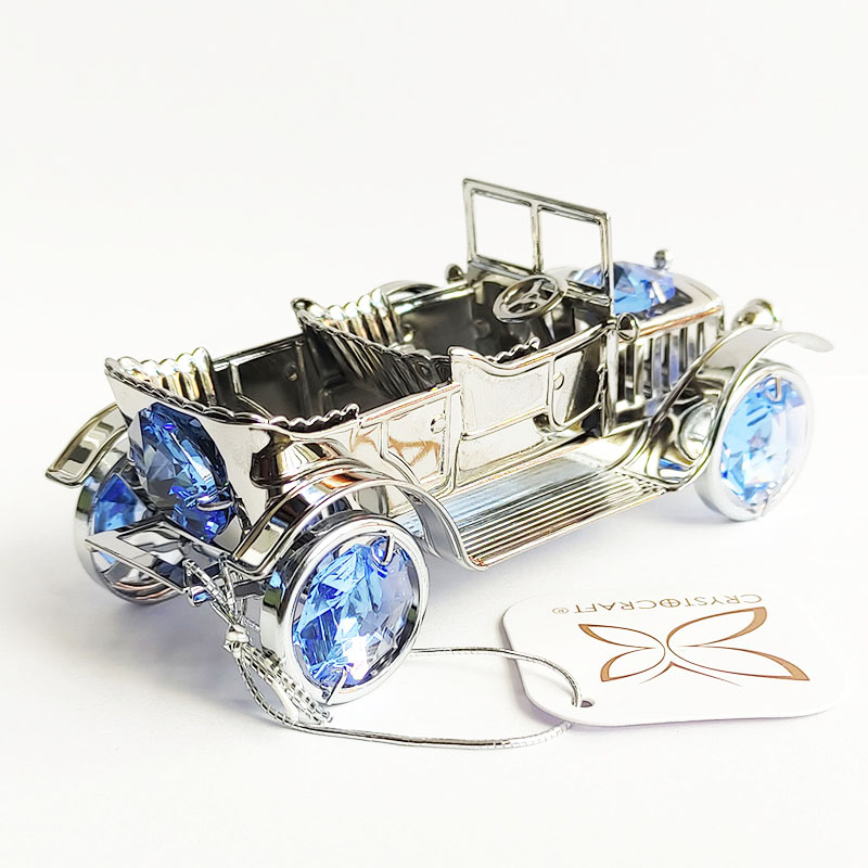 RETRO AUTO Crystocraft - stříbrná