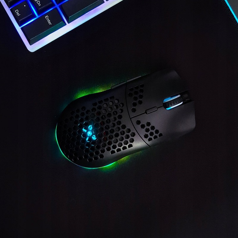 RGB bezdrátová herní myš 2400 DPI Dunmoon 19495 – černá