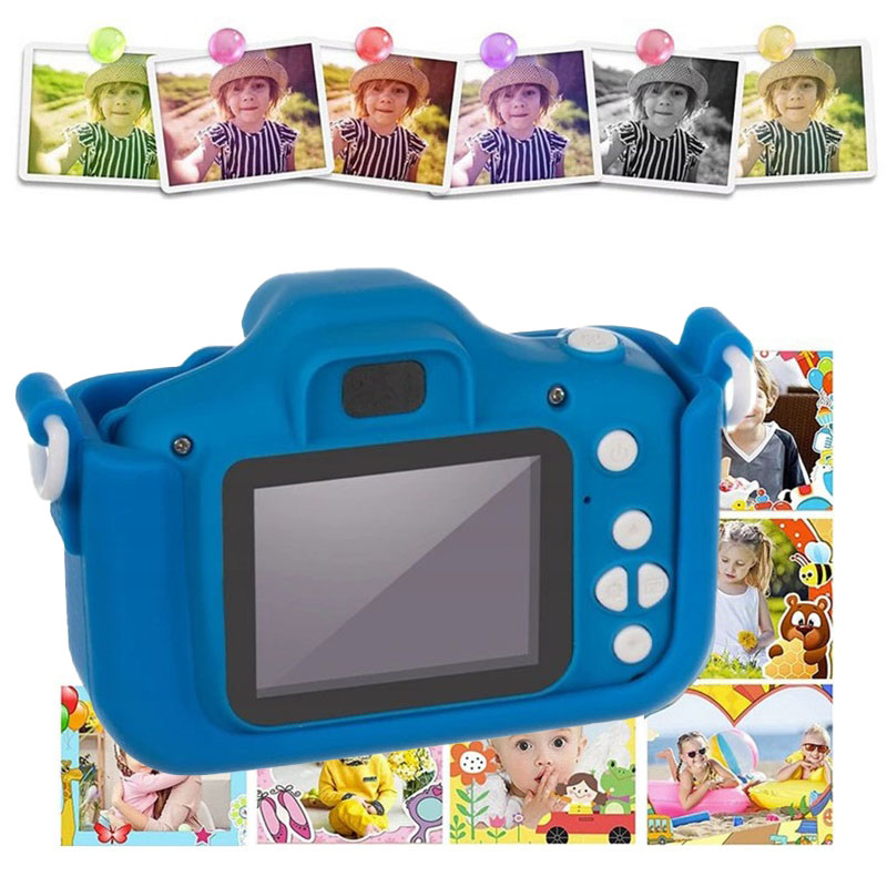 Malý kočičí digitální fotoaparát 1080P - modrobílý