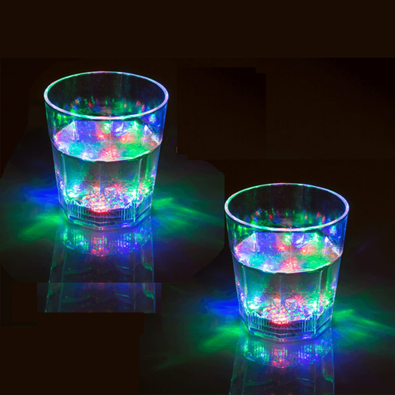 Set 2ks akrylové skleničky na whisky s LED barevným podsvícením 