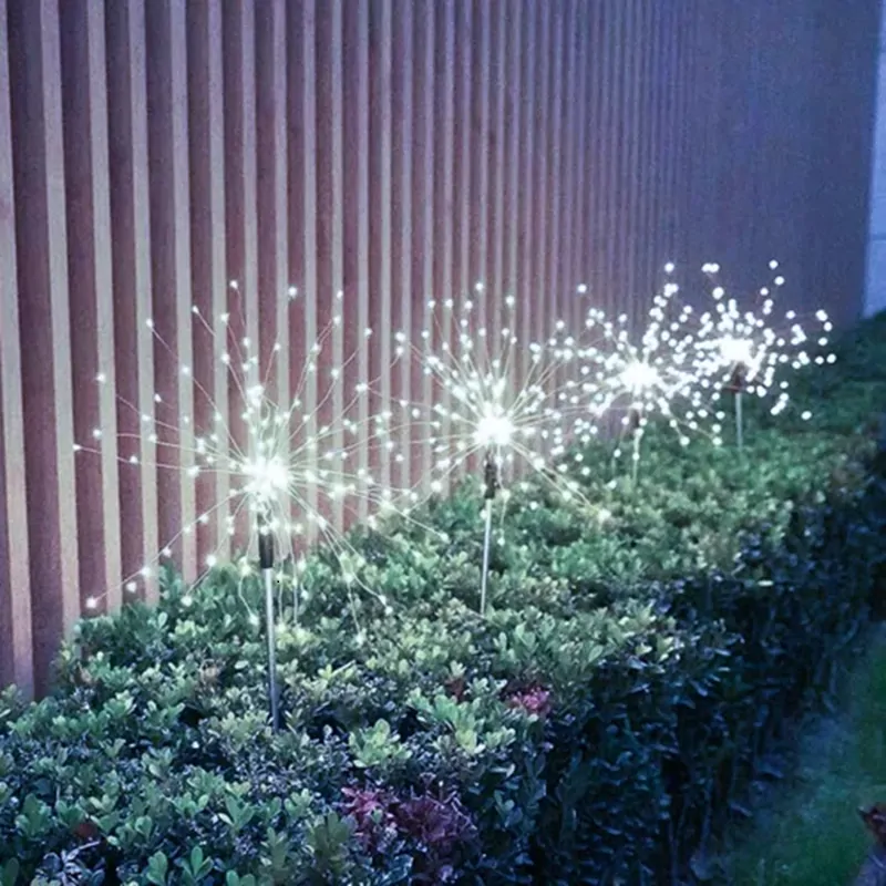 Set 2ks solární venkovní světla 150 LED - Bílá pampeliška