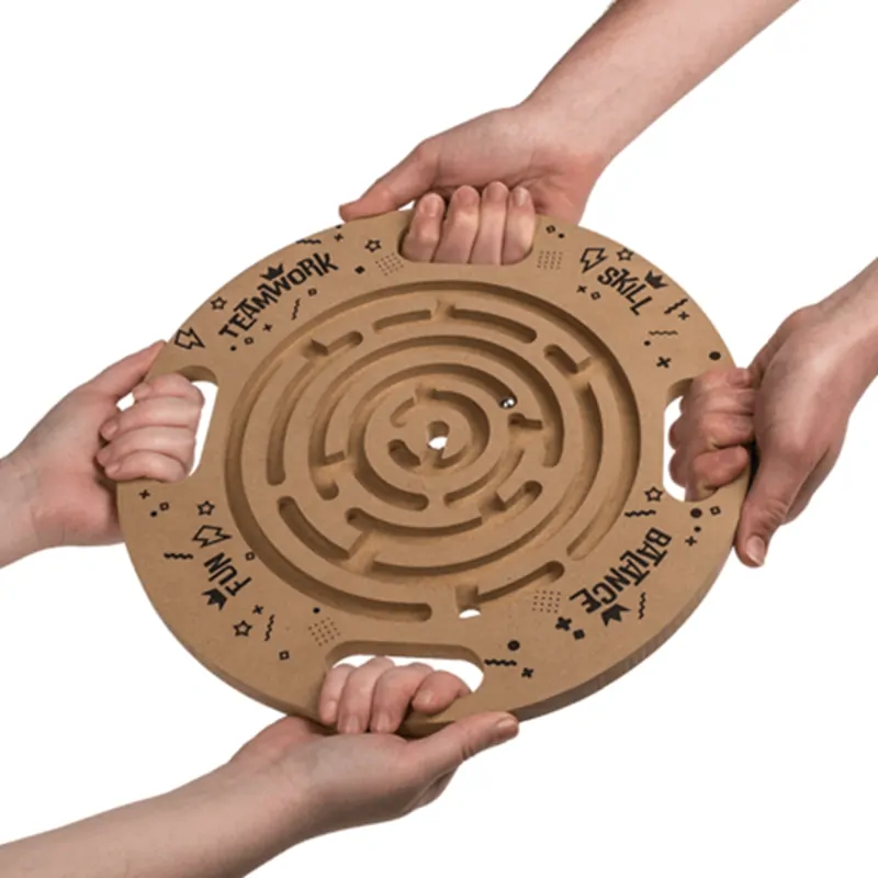 Velký balanční labyrint pro 4 ruce DISC MAZE – hra pro 1-4 hráče