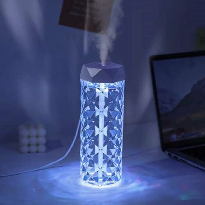 Zvlhčovač vzduchu 400ml a RGB lampička v jednom – Efekt růže