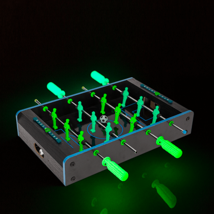Stolní fotbálek svítící ve tmě – Glow in the Dark, pro dva hráče