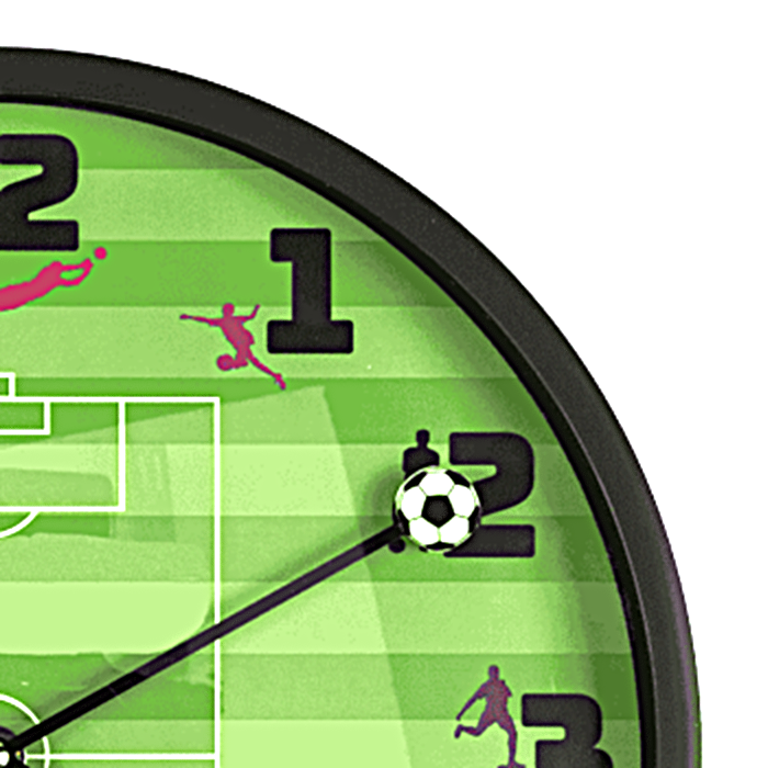 Hodiny pro fotbalistu – Fotbalové hřiště, míč na ručičce