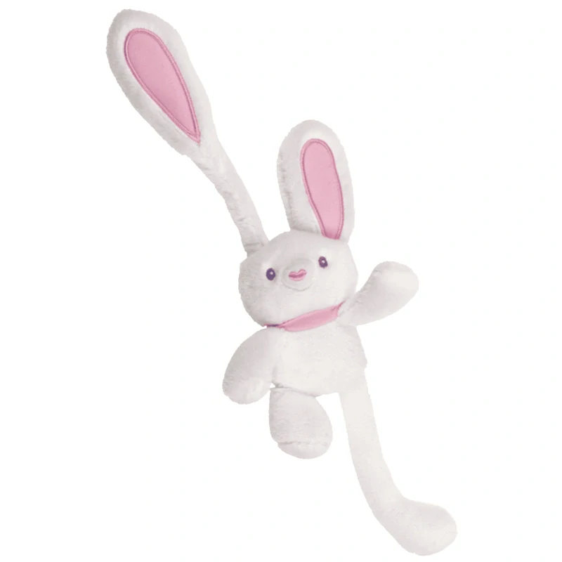 Bílý plyšový králíček Pop-Up 28 cm – vytahovací ouška a tlapky