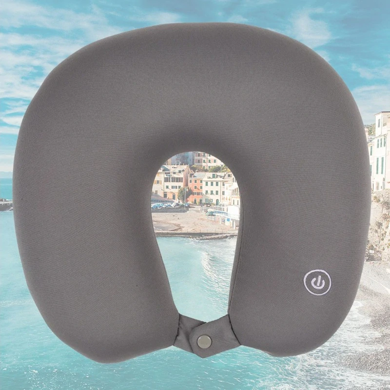 Masážní polštářek na krk šedý – pro pohodlí na cestách