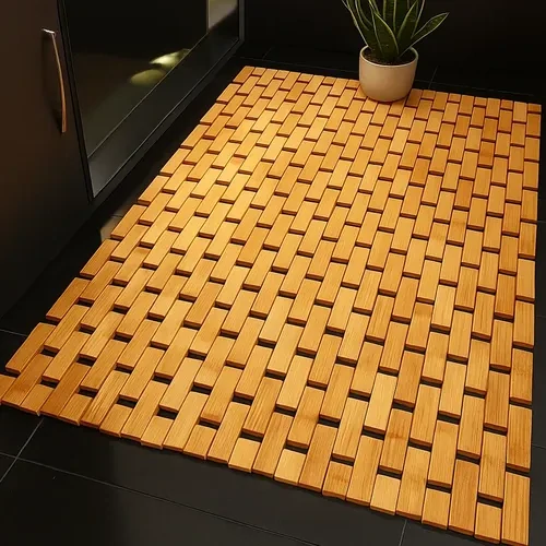 Bambusová koupelnová předložka 80 × 50 cm 26048 – protiskluzová spodní strana, voděodolná