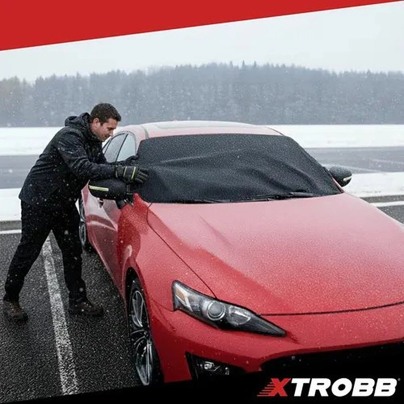 Kryt čelního skla proti námraze Xtrobb 183 × 80 cm s návleky na zrcátka