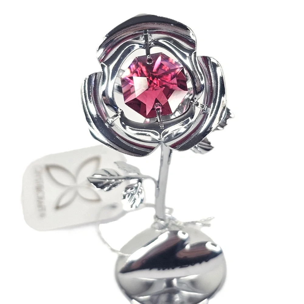 Růže WITH LOVE Crystocraft - stříbrná