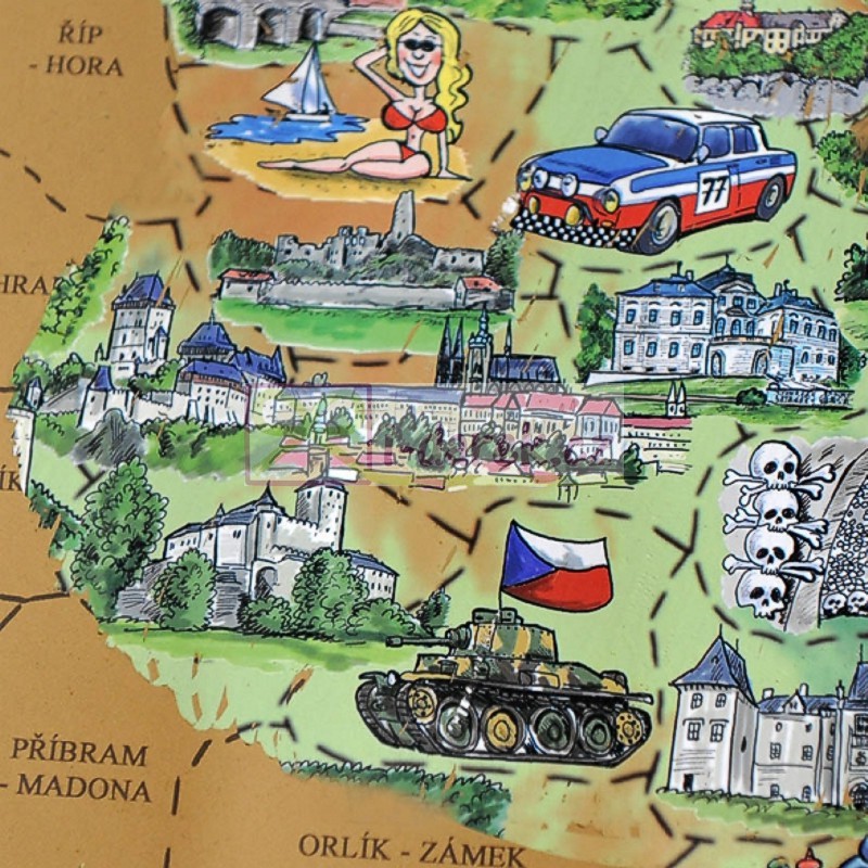 Stírací mapa Česká republika