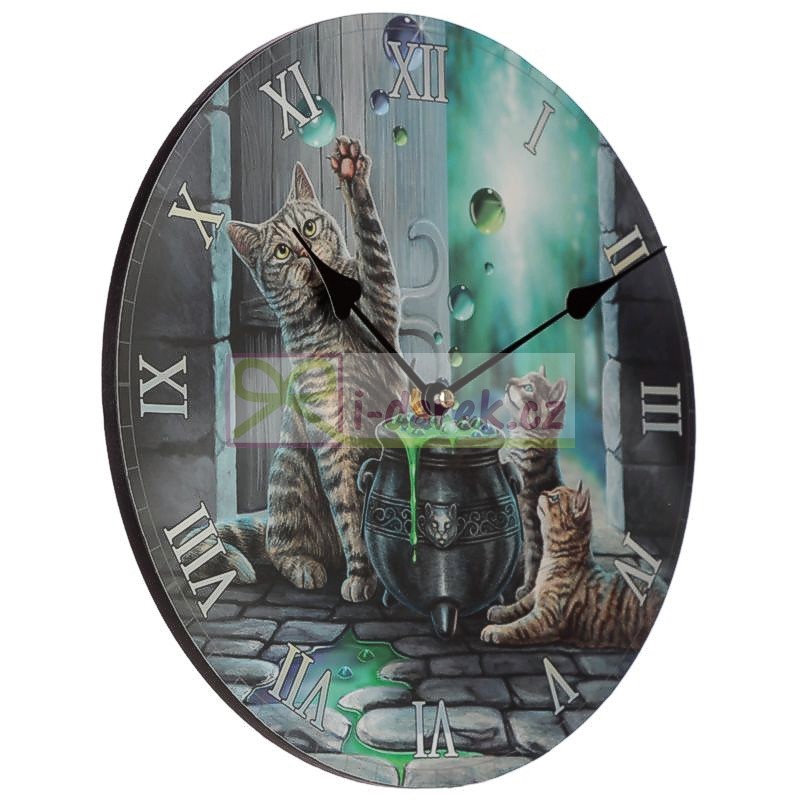 Nástěnné fantasy hodiny Lisa Parker - Kočky a bubliny