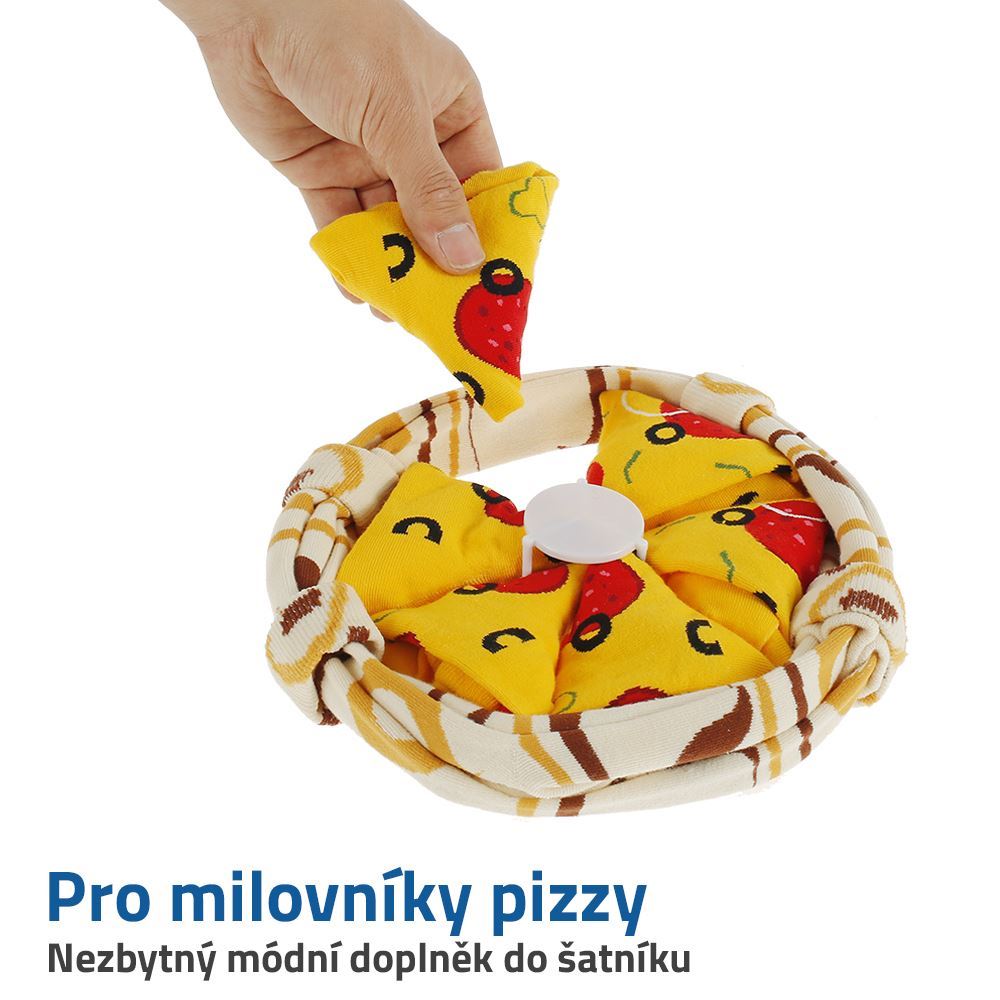 Originálně balené 4 páry ponožek v pizza krabičce – PIZZA