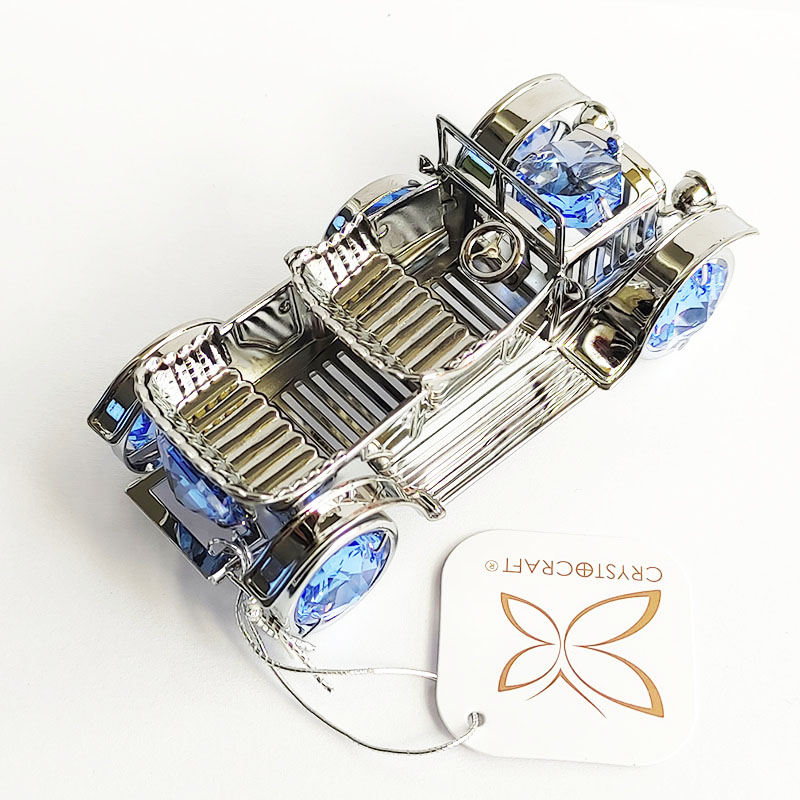 RETRO AUTO Crystocraft - stříbrná