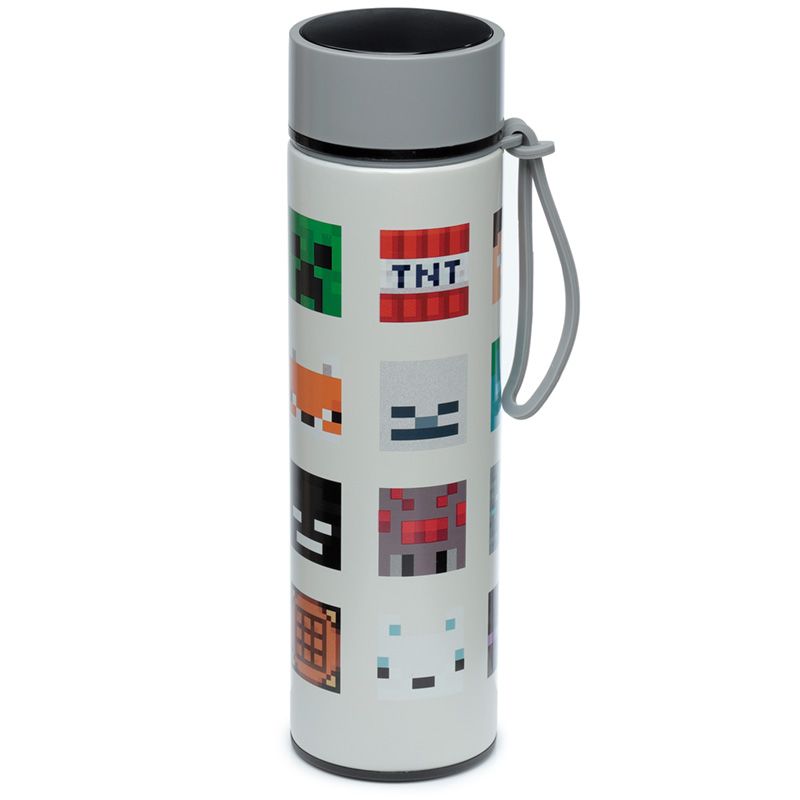 Termoska s digitálním teploměrem a sítkem 0,45l - Minecraft obličeje