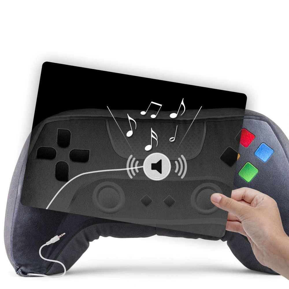 Velký hudební polštář 64x35cm Gamepad - polštář s reproduktorem pro hráče