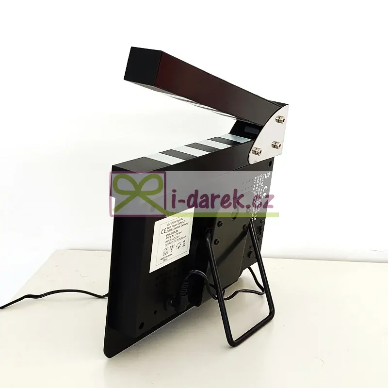 Digitální stolní hodiny – Filmová klapka