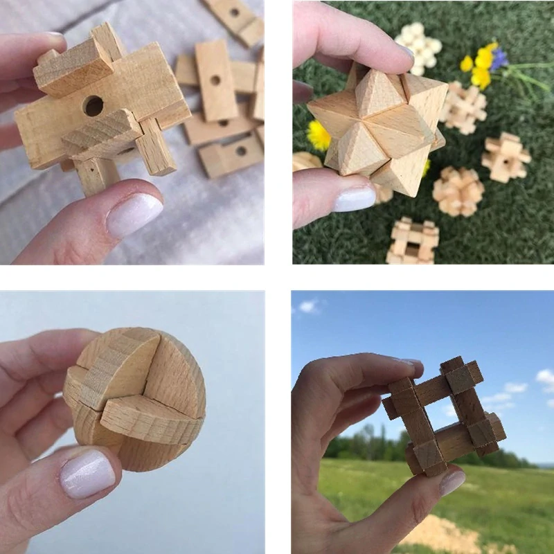 Sada dřevěných hlavolamů 9ks – IQ Collection