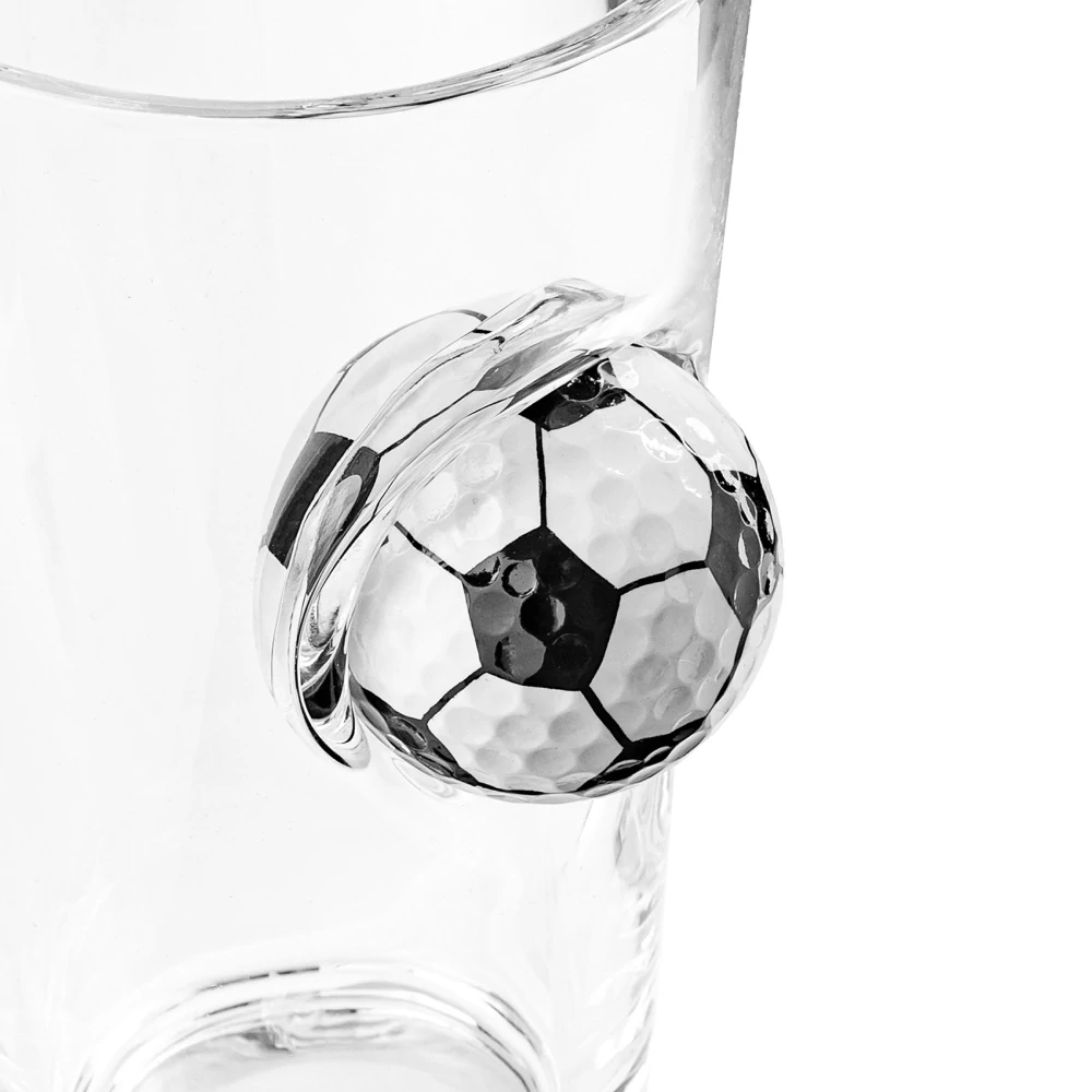 Sklenice pro fotbalistu 450ml - Fotbalový míč vsazený ve skle