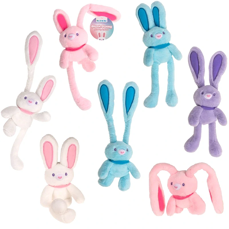 Bílý plyšový králíček Pop-Up 28 cm – vytahovací ouška a tlapky