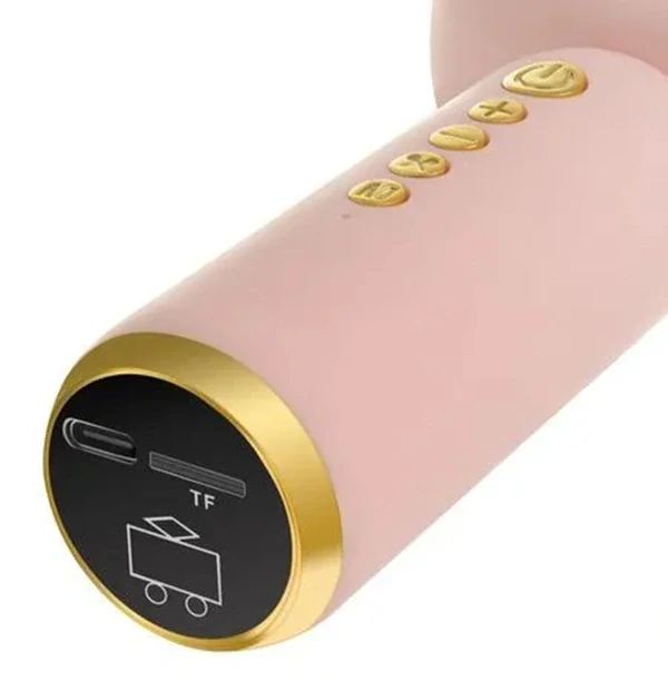 Bezdrátový karaoke mikrofon pro děti s reproduktorem – růžový, Bluetooth