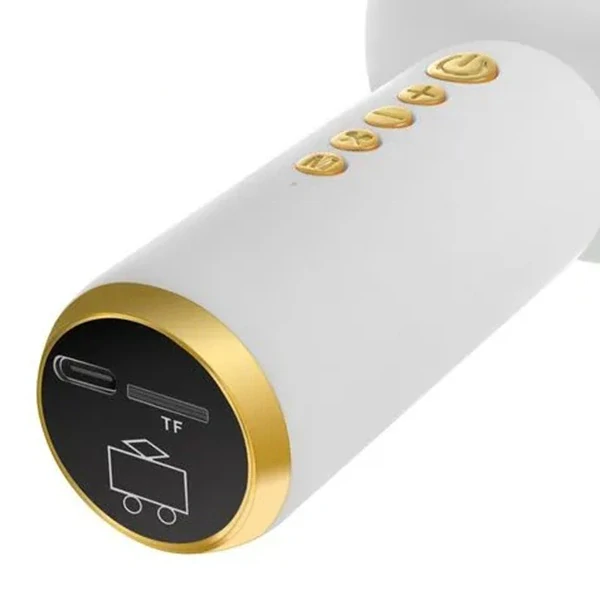 Bezdrátový karaoke mikrofon pro děti s reproduktorem – bílý, Bluetooth