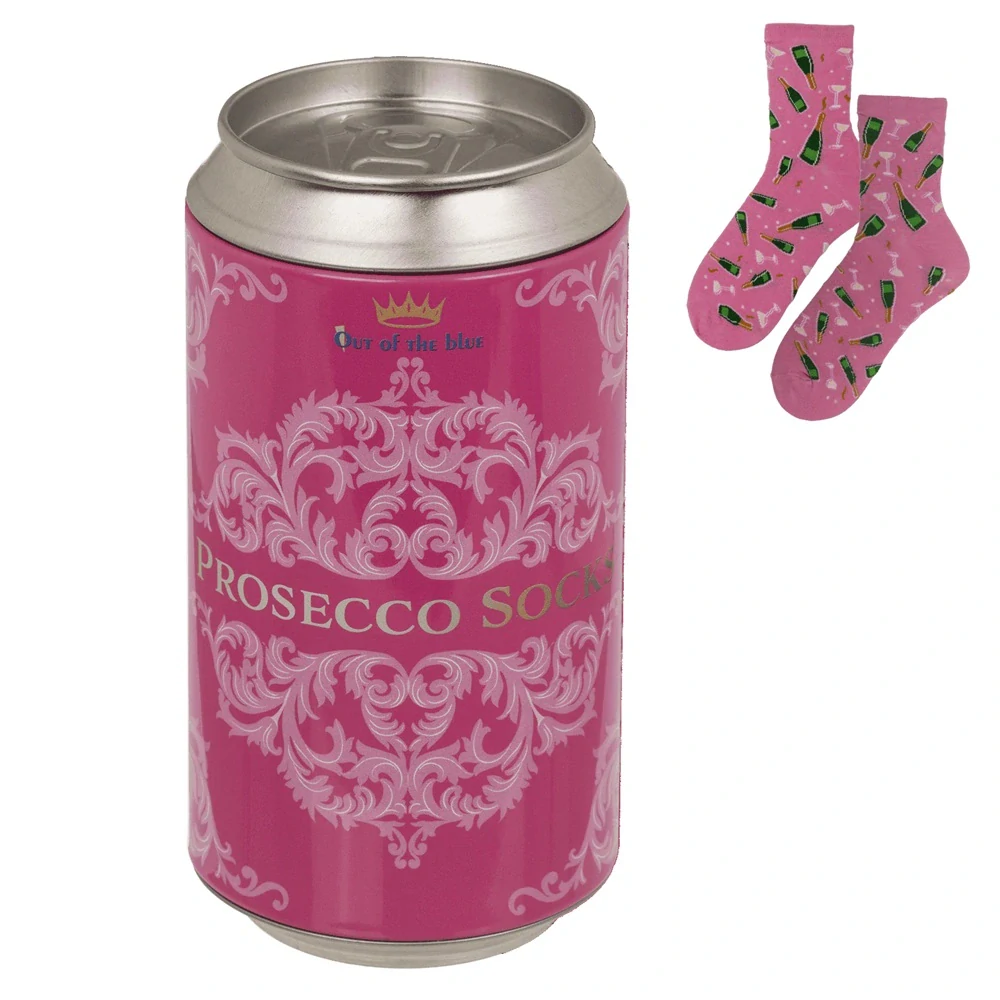 Ponožky Prosecco v plechovce – vtipný dárek pro milovnice šumivého