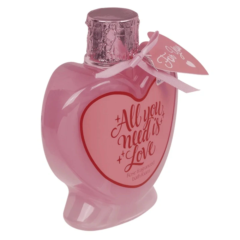 Pěna do koupele Love – srdíčková lahvička s vůní růží 200 ml