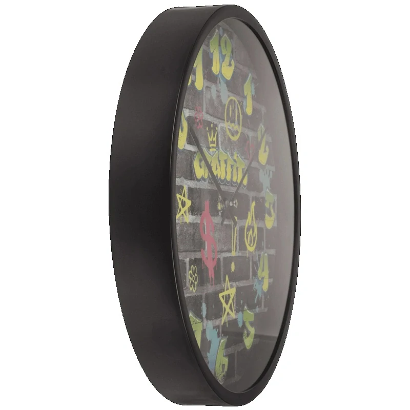 Nástěnné hodiny Graffiti 30 cm – barevný street art design