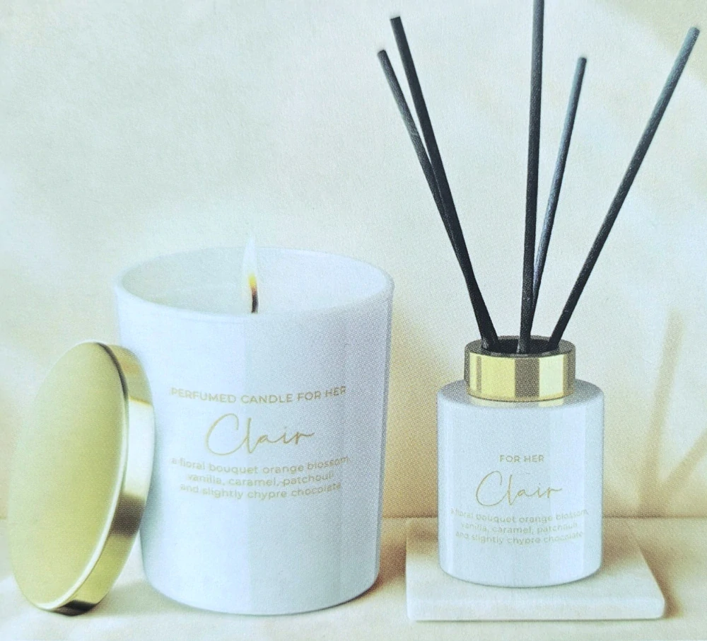 Dárková kazeta aroma difuzér a svíčka For Her Bartek Candles – vůně květinová 220 g + 100 ml