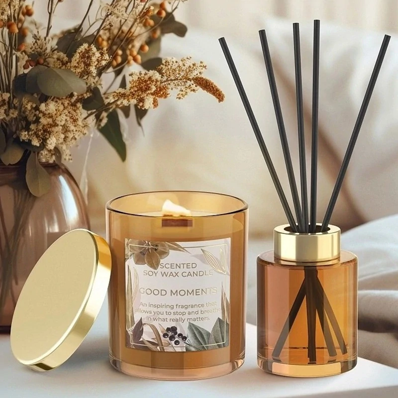 Dárková kazeta aroma difuzér a svíčka Good Moments Bartek Candles – vůně ovocná 220 g + 100 ml