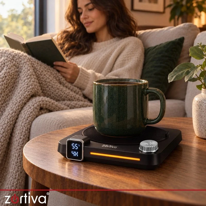 Elektrický ohřívač hrnků 40 W Zortiva – časovač a 9 stupňů teploty