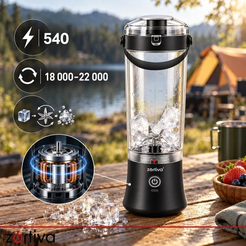 Přenosný mixér Zortiva ShakeWave 600 ml – USB-C, drtí led